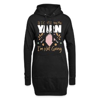 Tricoter si je ne peux pas apporter - Sweat-shirt à capuche long Femme - noir - Devant