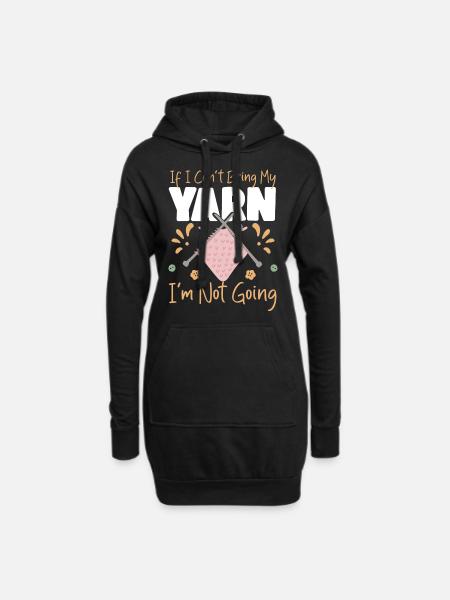Knitting Knitter If I Can't Bring - Hoodie-Kleid - Schwarz