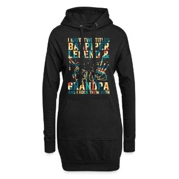 J’ai deux titres Bagpiper Legend & Grandpa Bagpip - Sweat-shirt à capuche long Femme - noir - Devant