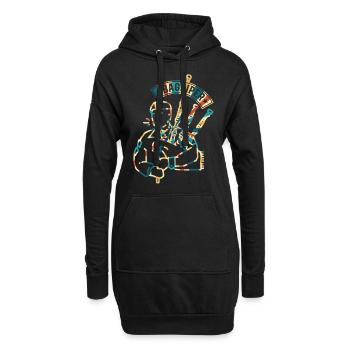 Bagpiper Bagpiping Hobby Bagpipe Music - Bagpipe P - Hoodie-Kleid - Schwarz - Vorne