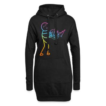Funny Bagpipe Player - Funny Stick Figure Bagpiper - Hoodie-Kleid - Schwarz - Vorne