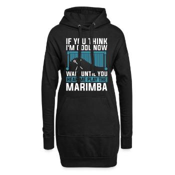 Marimba Si tu penses que je suis cool instrument de musique - Sweat-shirt à capuche long Femme - noir - Devant