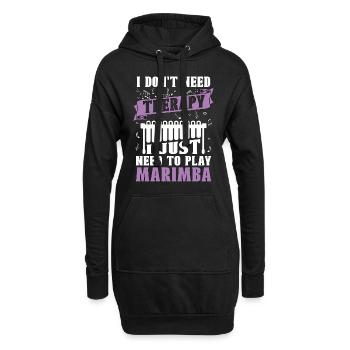 Marimba I Don't Need Therapy Mallets Instrument - Hoodie Dress - black - Front