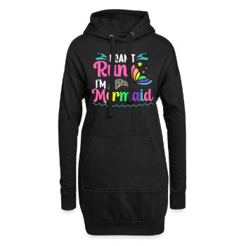 Ich Kann Nicht Laufen, Ich Bin Eine Meerjungfrau - Hoodie-Kleid - Schwarz - Vorne