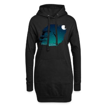 Sprungbrett Schwimmen Sport Schwimmer - Hoodie-Kleid - Schwarz - Vorne