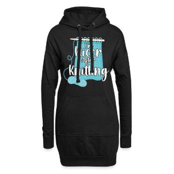 Knitting Knitter I'm Nicer After - Hoodie-Kleid - Schwarz - Vorne