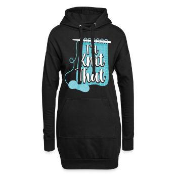 Knitting Knitter Pun I'd Knit That - Hoodie-Kleid - Schwarz - Vorne