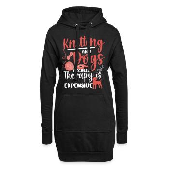 Tricoter Tricoter Chien Tricoter Et - Sweat-shirt à capuche long Femme - noir - Devant