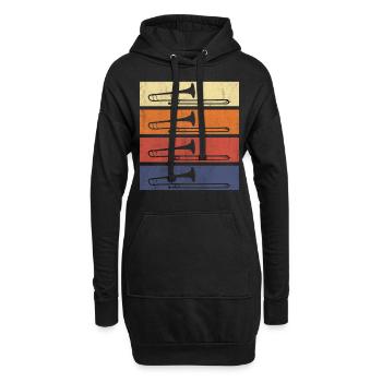 Musique de cuivres pour trompette - Sweat-shirt à capuche long Femme - noir - Devant