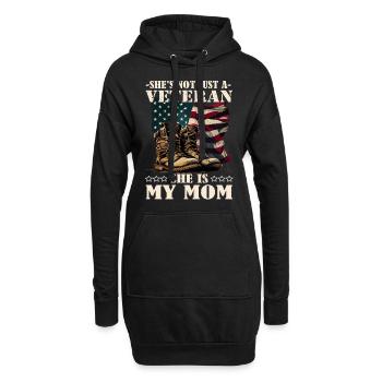 Maman vétéran - Vétéran - Soldat - Sweat-shirt à capuche long Femme - noir - Devant