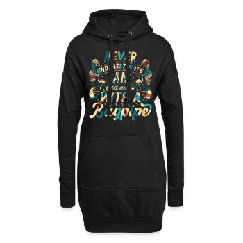 Bagpiper - Never Underestimate An Old Man With A B - Hoodie-Kleid - Schwarz - Vorne