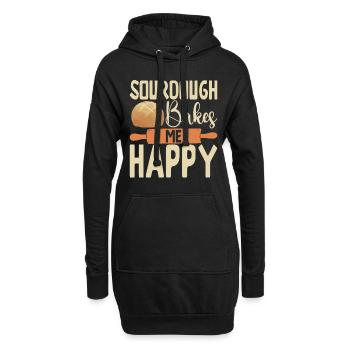 Bäcker Bäckerei Backen - Hoodie-Kleid - Schwarz - Vorne