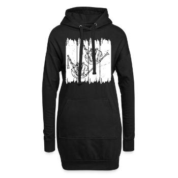 Joueur de cornemuse Instrument de cornemuse - Sweat-shirt à capuche long Femme - noir - Devant