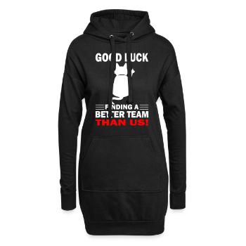 Good Luck | zum Abschied - Jobwechsel - Hoodie-Kleid - Schwarz - Vorne
