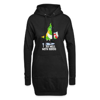 Gut mit anderen spielen Vogelliebhaber Ornithologi - Hoodie-Kleid - Schwarz - Vorne