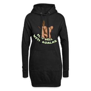 Koala-Liebhaber Koala-Flüsterer Tier-Pflanzenfress - Hoodie-Kleid - Schwarz - Vorne