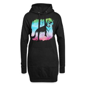 Deutscher Schäferhund - Hoodie-Kleid - Schwarz - Vorne