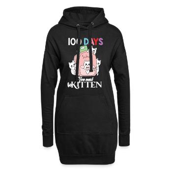 Chats mignons dans le sac arrière 100 jours Vous devez être chaton 1 - Sweat-shirt à capuche long Femme - noir - Devant