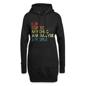 Chug Lover Cadeau Dog Owner Coffee Lover Funny Vinta - Sweat-shirt à capuche long Femme - noir - Devant