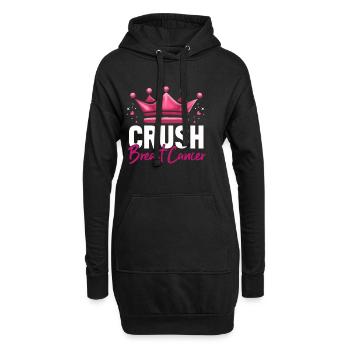 Cadeau Cancer du sein Cancer du sein Rose - Sweat-shirt à capuche long Femme - noir - Devant
