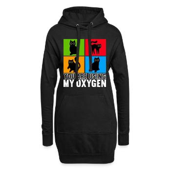 Katzen Misanthrop Sarkasmus - Hoodie-Kleid - Schwarz - Vorne