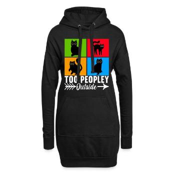 Katzen Misanthrop Sarkasmus - Hoodie-Kleid - Schwarz - Vorne