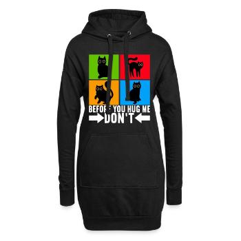 Katzen Misanthrop Sarkasmus - Hoodie-Kleid - Schwarz - Vorne