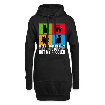 Katzen Misanthrop Sarkasmus - Hoodie-Kleid - Schwarz - Vorne