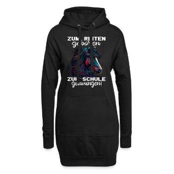 Pferdemädchen Pferdemama - Reiten - Westernreiten - Hoodie-Kleid - Schwarz - Vorne