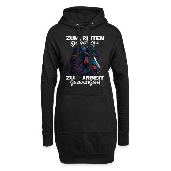 Pferdemädchen Pferdemama - Reiten - Westernreiten - Hoodie-Kleid - Schwarz - Vorne