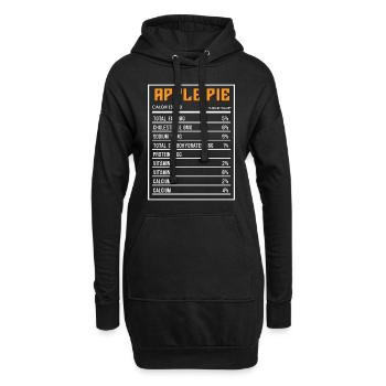 Tarte aux pommes Valeur nutritive Baker Cuisson Pommier - Sweat-shirt à capuche long Femme - noir - Devant