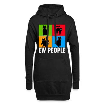 Katzen Misanthrop Sarkasmus - Hoodie-Kleid - Schwarz - Vorne
