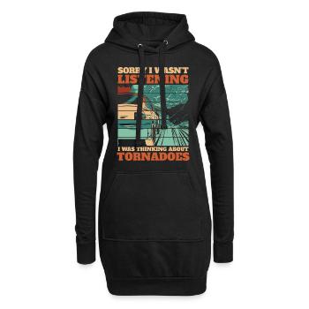 Météorologue de tempête de chasse à la tornade - Sweat-shirt à capuche long Femme - noir - Devant