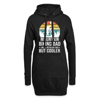 Mountainbike-Papa wie ein normaler Vater, aber cooler - Hoodie-Kleid - Schwarz - Vorne