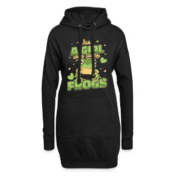 Crapaud grenouille - Sweat-shirt à capuche long Femme - noir - Devant