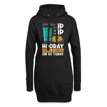 Coffee & Doughnuts Sip Sip Hooray Coffee Bean - Hoodie-Kleid - Schwarz - Vorne