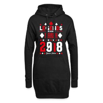 cadeau d'anniversaire Mars 2018. jeux de carte. - Sweat-shirt à capuche long Femme - noir - Devant