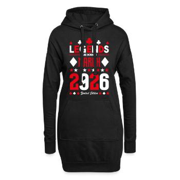Geburtstagsgeschenk März 2026. Kartenspiele. - Hoodie-Kleid - Schwarz - Vorne