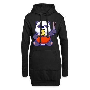 Panda Bär Ramen Esser Japanische Nudelsuppe Tier - Hoodie-Kleid - Schwarz - Vorne