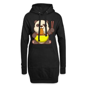 Panda Ramen Japanisches Essen - Hoodie-Kleid - Schwarz - Vorne