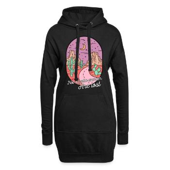 Nicht alle, die wandern, sind verloren Wandern Natur Camping - Hoodie-Kleid - Schwarz - Vorne