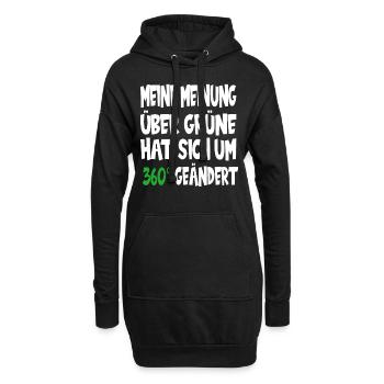 Meine Meinung über Grüne hat sich um 360 Grad geän - Hoodie-Kleid - Schwarz - Vorne
