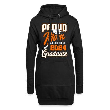 Stolze Mutter Der Abschlussklasse 2024 - Hoodie-Kleid - Schwarz - Vorne