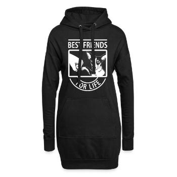 Rat Terrier - Beste Freunde fürs Leben - Hoodie-Kleid - Schwarz - Vorne