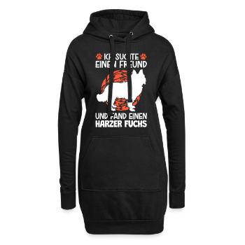 Suchte Freund und fand Harzer Fuchs Hütehund - Hoodie-Kleid - Schwarz - Vorne