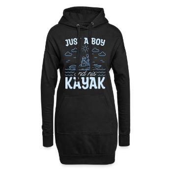 Kayak juste un garçon et son amoureux du canoë kayak - Sweat-shirt à capuche long Femme - noir - Devant