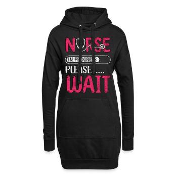 Infirmière en cours Veuillez attendre l’école d’infirmières - Sweat-shirt à capuche long Femme - noir - Devant