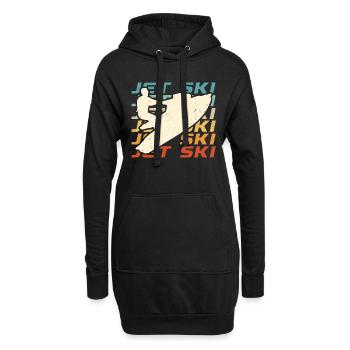 Jet Ski Jet Ski Retro Water Sports Bateau à moteur - Sweat-shirt à capuche long Femme - noir - Devant