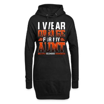 Ich trage Orange für meine Tante Multiple Sklerose - Hoodie-Kleid - Schwarz - Vorne