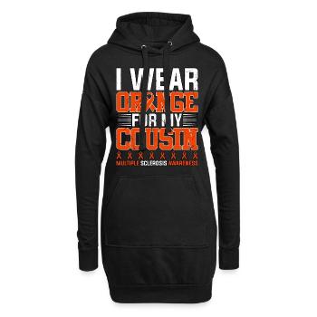 Ich trage Orange für meinen Cousin Multiple Sklerose - Hoodie-Kleid - Schwarz - Vorne